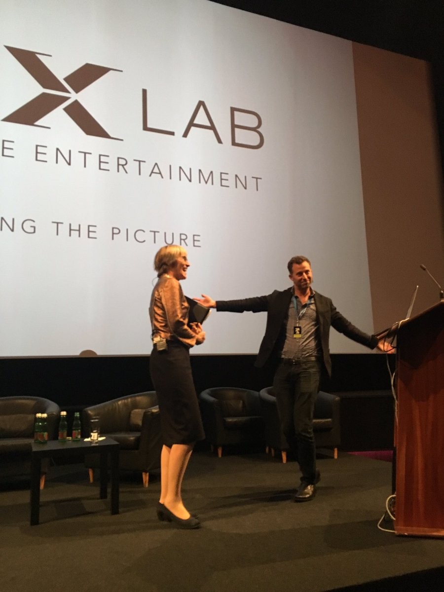Kate with Michael Koperwas of George Lucass Industrial Light and Magic (ILM) X Lab at the Changing the Picture conference where #Tech & #Storytelling intertwine in Berlin