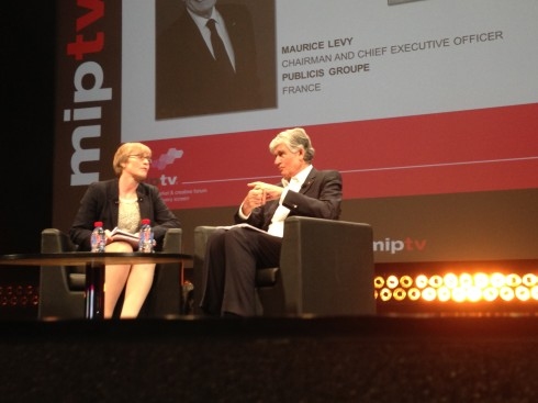 Kate interviews Maurice Levy CEO Publicis at MIPTV April 8 2014