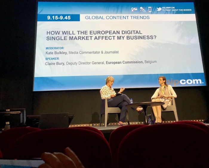 Kate interviews Claire Bury of the European Commission on What the Digital Single Market Means for the TV Business on October 18th 2017 at Mipcom