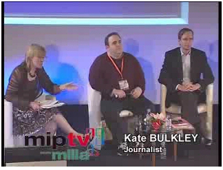 Kate moderating the TV's Burning Issues superpanel at the MIPTV Conference, 18th April 2007.